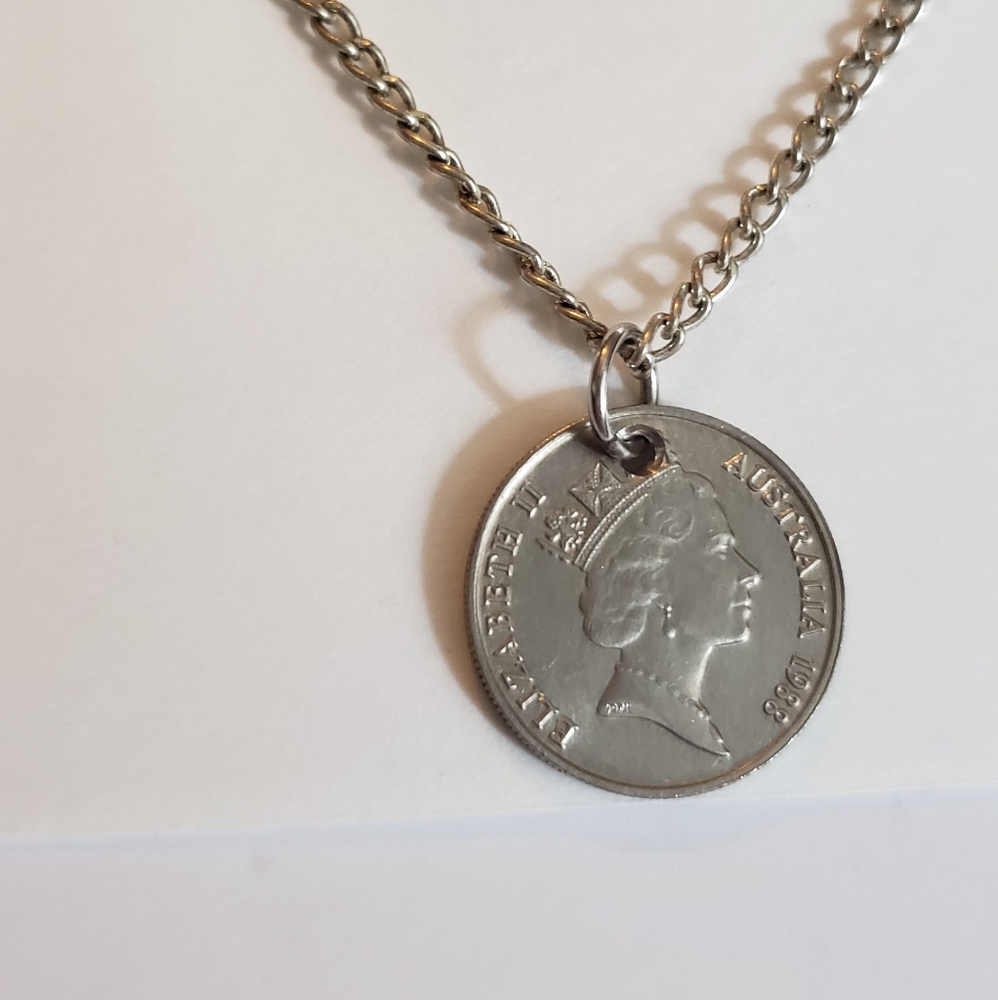3/$15 Australian coin necklace - pendant and chain
